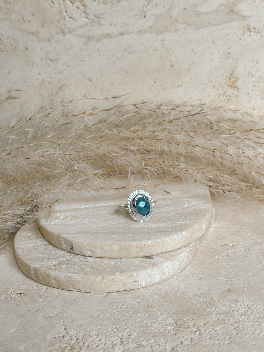 Grandidierite + Sterling Silver Ring