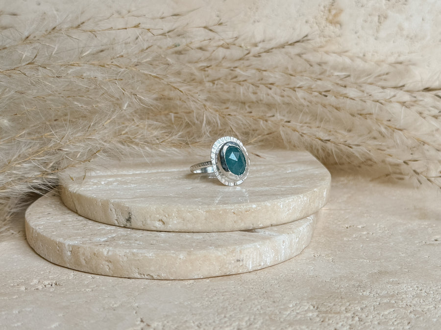Grandidierite + Sterling Silver Ring