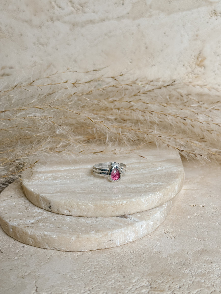 Pink Tourmaline Sterling Silver Ring