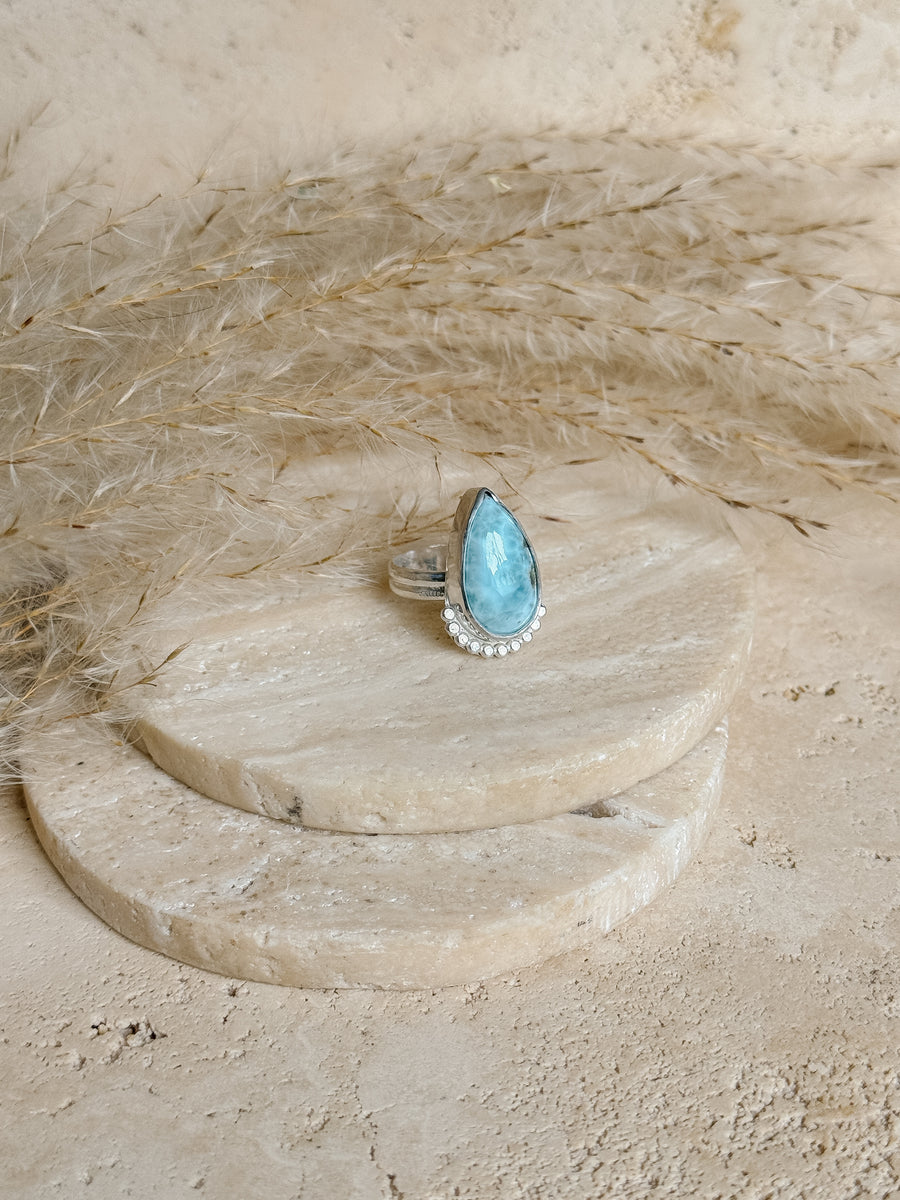 Larimar Sterling Silver Ring