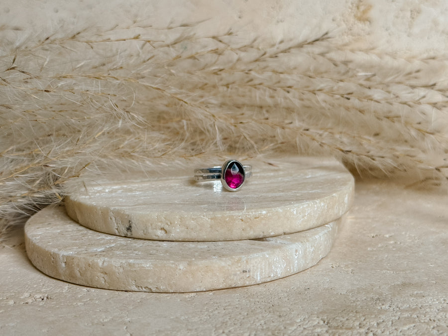 Bicolour Tourmaline Sterling Silver Ring