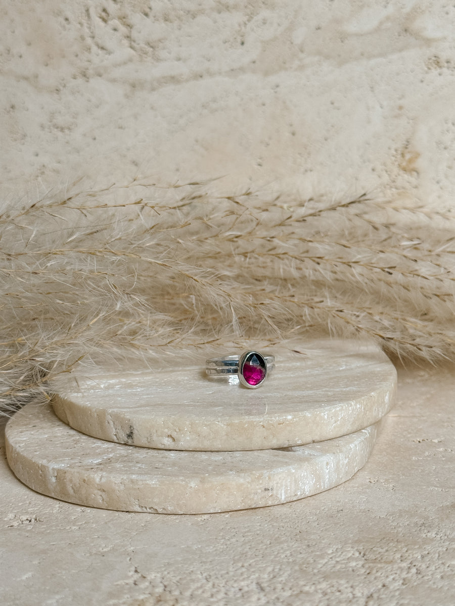 Bicolour Tourmaline Sterling Silver Ring