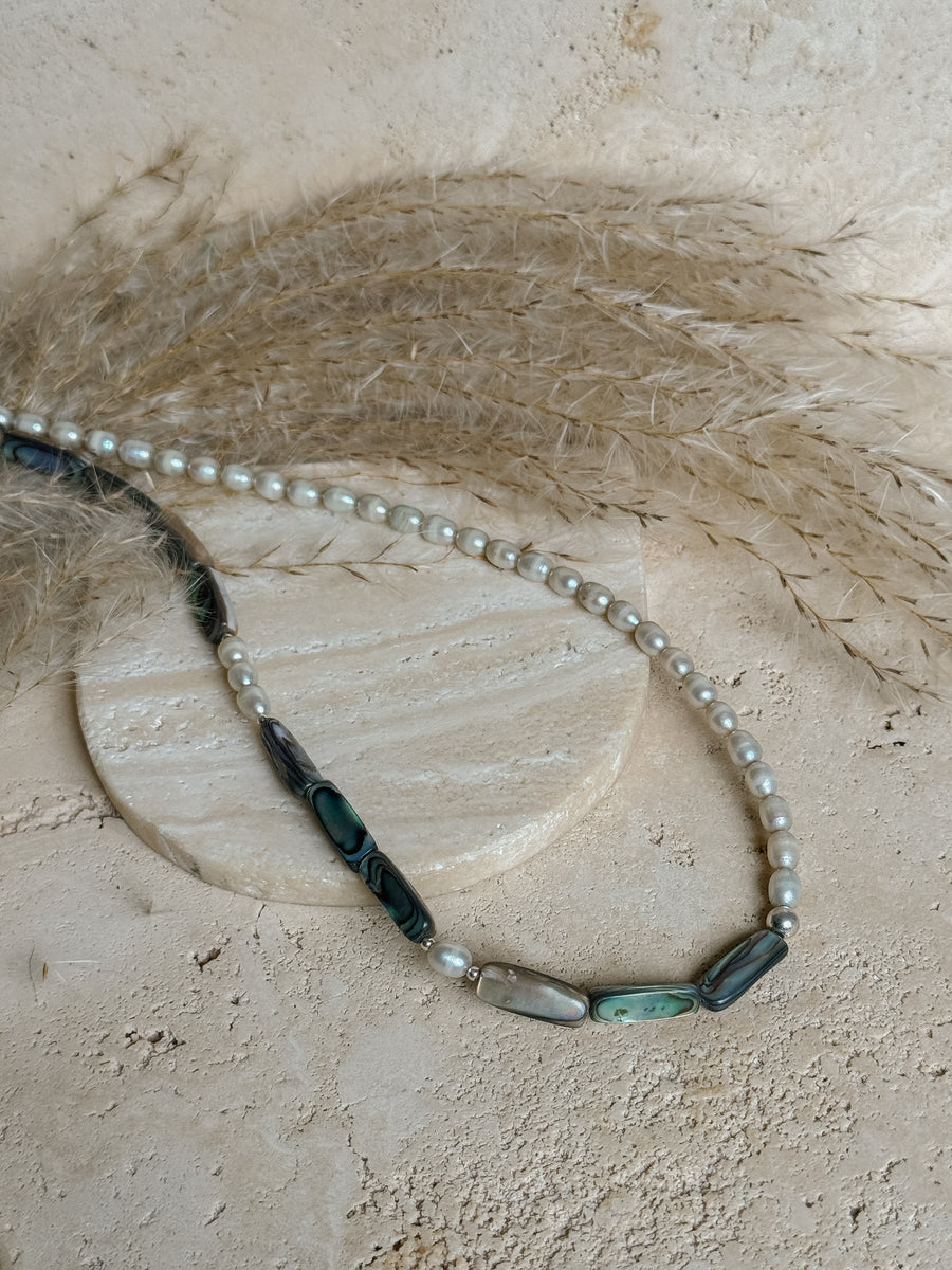 Pearl + Abalone Necklace