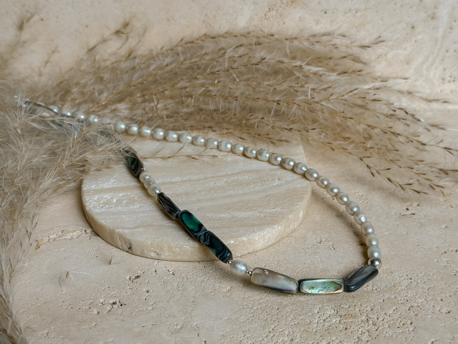 Pearl + Abalone Necklace