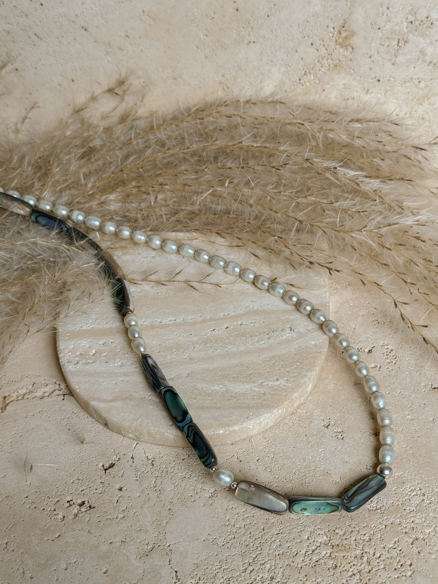 Pearl + Abalone Necklace