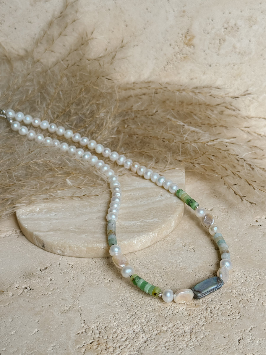 Seafoam Pearl Necklace