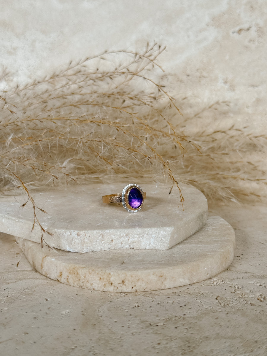 Amethyst Sunburst Ring