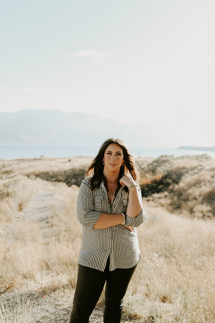 Grossular Garnet Layering Necklace - Salt + Sage