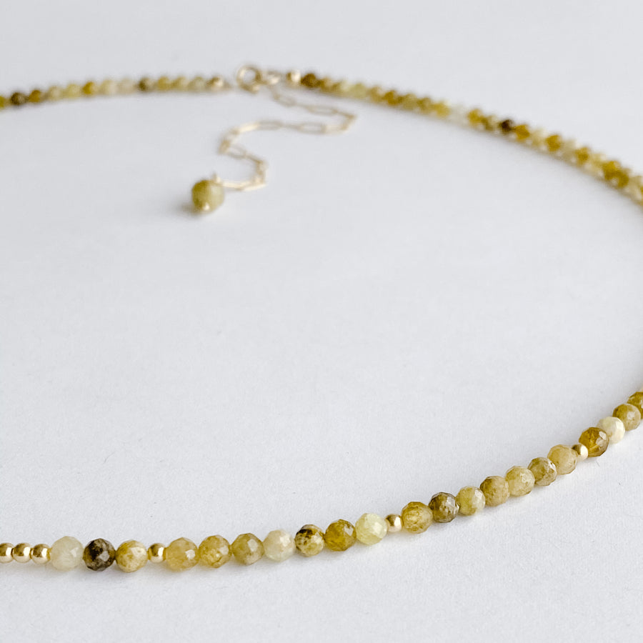 Grossular Garnet Layering Necklace - Salt + Sage
