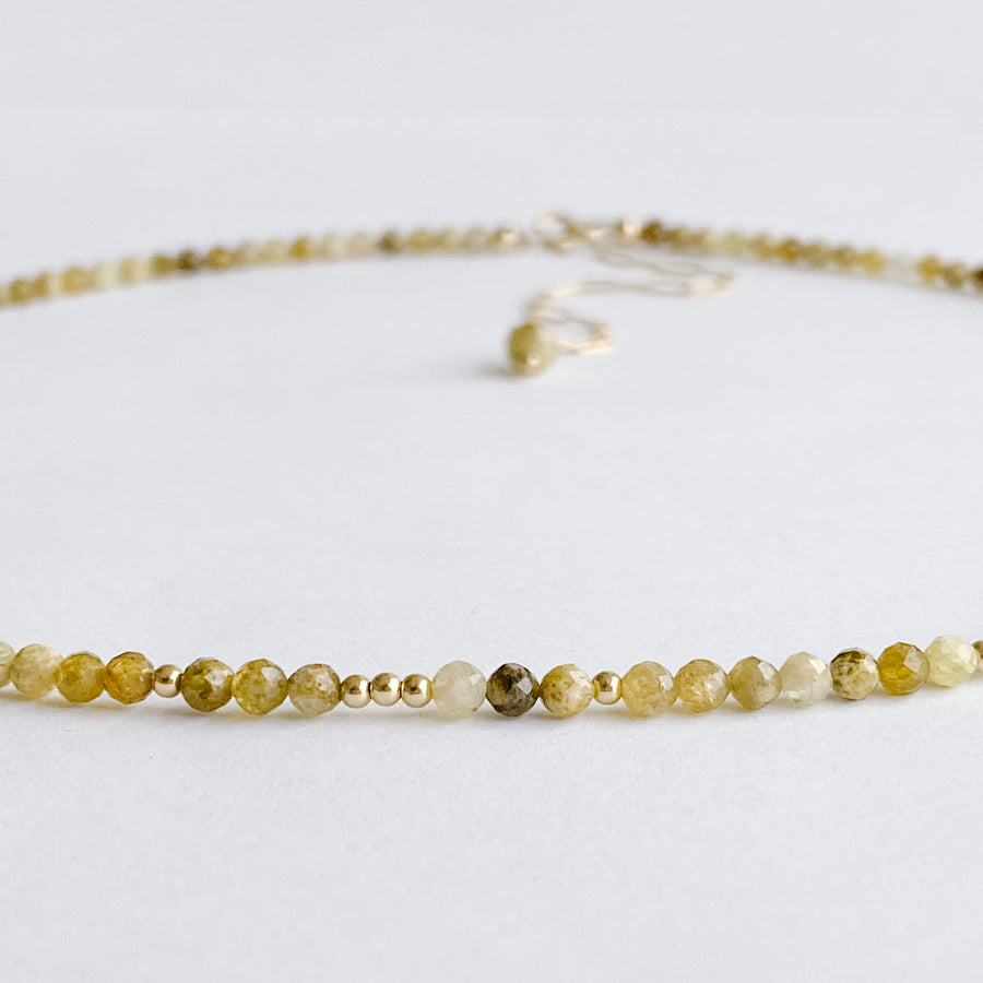 Grossular Garnet Layering Necklace - Salt + Sage